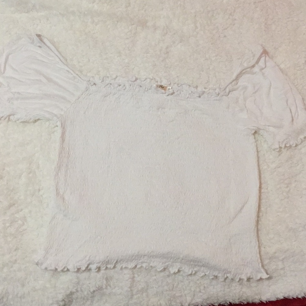 White off the shoulder crop top